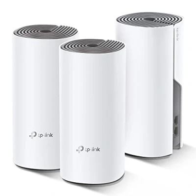 Immagine di TP Link Deco E4 Wifi Mesh, Dual Band AC1200, 2 Porte Ethernet 100Mbps, Modalità router e access point, Parental Control, 3 Pezzi con Copertura Fino a 370㎡