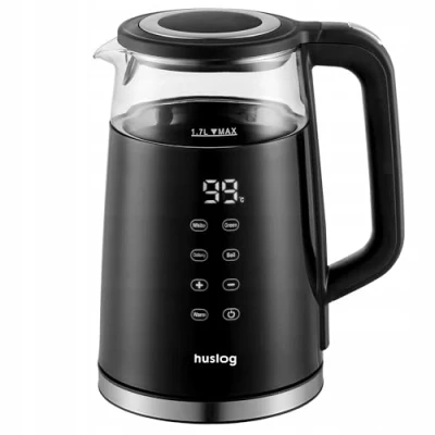 Immagine di Huslog Bollitore elettrico, 1,7 L, impostazione temperatura touch, 2200 W, nero