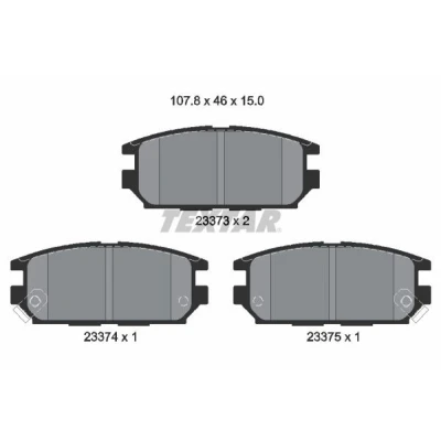 Immagine di TEXTAR 2337301 Kit pastiglie freno con segnalatore acustico usura MITSUBISHI: PAJERO 1, 3000GT Coupe, Lancer 6 Limousine