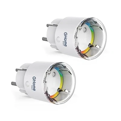 Immagine di Mini Wifi Presa Intelligente, 10A Smart(Type F) con Funzione Timer e Controllo tramite APP, Monitoraggio Energetico, Vocale Alexa/Google Home, Certificazione TÜV,2.4 GHz,2PCS