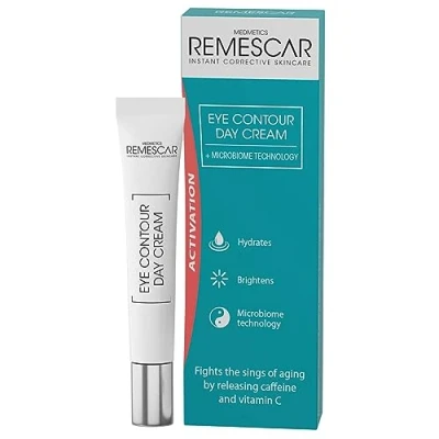 Immagine di Remescar Crema Contorno Occhi 15ml Viso Antirughe e Anti Età con Caffeina Vitamina C per Ridurre i Segni dell&#039;Invecchiamento Riduce le Borse sotto gli Rimpolpa la Pelle