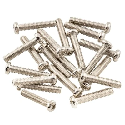 Immagine di Musiclily Basic 4x20mm Metallo Filettatura Metrica Viti per Pickup Ponte Tele, Nickel(Set di 20)