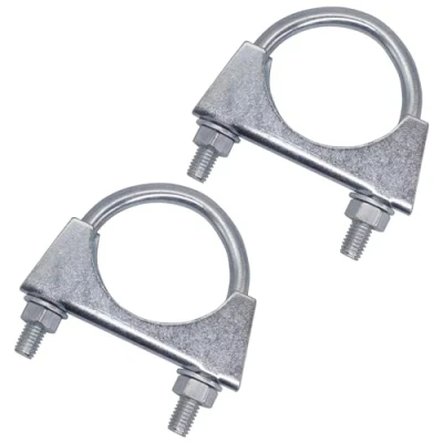 Immagine di SKIR&#039;CO (2 pezzi) fascette stringitubo per tubi con diametro di 45 mm, morsetti a U, supporti zincati