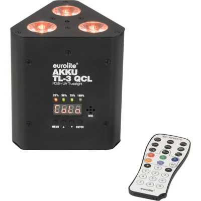 Immagine di Eurolite 41700510 AKKU TL 3 QCL RGB+UV Trusslight Faretto LED disco Numero di (Dettagli):3 4 W