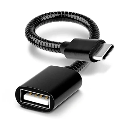 Immagine di subtel Cavo OTG 15cm Compatibile con Huawei P60,P50, P40, P30, P20, PRO, Lite, Mate 50, 40, 30 Adattatore per Telefono Smartphone USB C Type 2.0 Nero Alluminio
