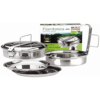 Immagine di IBILI 720616 Contenitore per il pranzo in acciaio inossidabile con piatti, multicolore, 16 cm