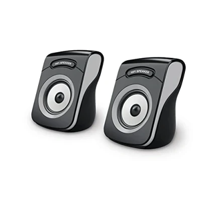 Immagine di APM 571073 Altoparlanti cablati USB 2.0 Altoparlante portatile x2 Audio chiaro e di qualità Autoalimentati dalla porta Volume regolabile Uscita 3W x 2 RMS Compatti leggeri Grigio