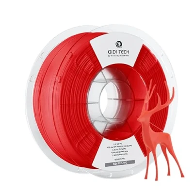 Immagine di QIDI TECH filamento ABS inodore 1,75 mm, per stampante 3D, bobina da 1 KG (2,2 libbre), stampa 3D adatto alla maggior parte delle stampanti FDM, rosso