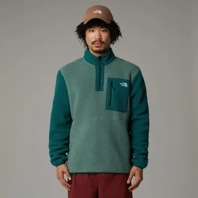 Immagine di The North Face Yumiori ¼ ZIP Felpa in pile, Uomo, Taglia: Large, Duck green/deep nori/black