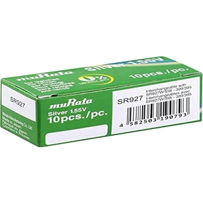 Immagine di MURATA SR927 PBWW Batteria a bottone 395, in ossido d&#039;argento, 52 mAh, 1,55 V, 10 pezzi