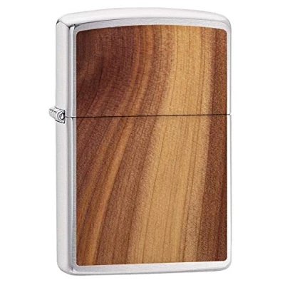 Immagine di Accendino Zippo® WOODCHUCK USA Cedar 29900, Antivento Ricaricabile Zippo, Realizzato in Metallo con Caratteristico &quot;click&quot; Color Argento, Made USA, Ottima Idea Regalo