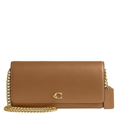 Immagine di Coach Refined Essential Wallet ON Chain Borsa a tracolla, Donna, Taglia: One Size, Honey brown