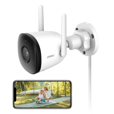 Immagine di Imou 2K Telecamera Wi Fi Esterno, Videocamera Sorveglianza con Rilevamento Umano/Auto, Audio Bidirezionale, IP67, Avvisi Vocali Personalizzabili, 6, Funziona Alexa, 2,4Ghz, Bullet 3C 3MP