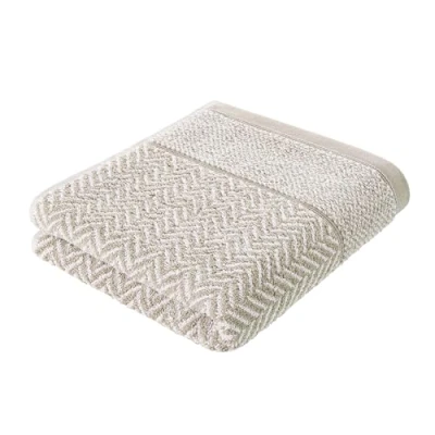 Immagine di herzbach home Asciugamano Telo Bagno 100% Cotone 70x140 cm a disegni, grigio sabbia