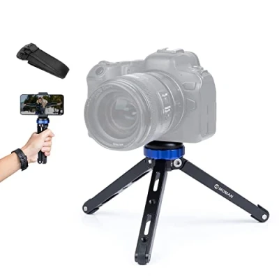 Immagine di Moman Mini Treppiedi TR01 Tavolo Piccolocon Attacco a Vite 1/4 e 3/8 Mirrorless con Carico Massimo di 80 kg Alluminio CNC per Fotocamera Camere Reflex Smartphone DSLR