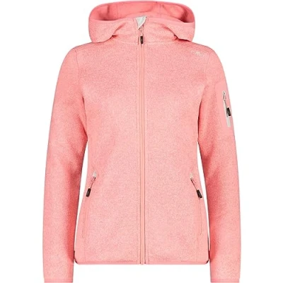 Immagine di CMP Giacca da donna Knit Tech con cappuccio fisso 3h19826 in pile, Gesso pesca, 42, 48