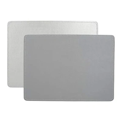 Immagine di Creative Tops Set di 4 tovagliette rettangolari, in ecopelle, 29 x 21,5 cm, colore: Argento