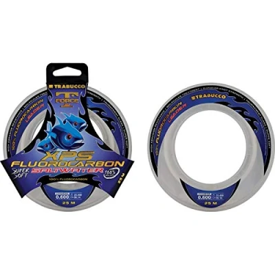 Immagine di Trabucco Filo da Pesca Saltwater XPS Fluorocarbon T Force 0.450 mm 13.67 kg 50 m Ideale per Tutte Le Tecniche di Spinning Surfcasting Trota Bolognese Lago Invisibile in Acqua