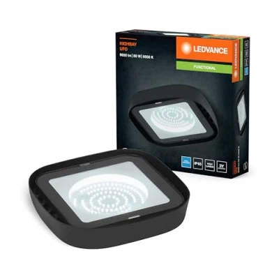 Immagine di LEDVANCE Highbay Ufo 4058075843400 Lampada LED per illuminazione altezze elevate (monocolore) 80 W Nero
