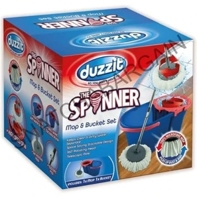 Immagine di Kit di Pulizia Efficace per Pavimenti e Superfici Set Mocio Secchio con Sistema Strizzante