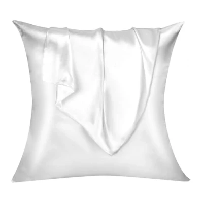 Immagine di Lirex Set di 2 Federe in Raso 40x40cm, Protezione Capelli e Pelle &amp; Antirughe, Chiusura a Busta,(Bianco)