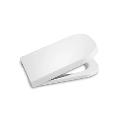 Immagine di Roca A80147200B Sedile e Coperchio Supralit, Caduta Ammortizzata, Collezione The Gap Square, Bianco, 43L x 35W
