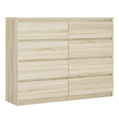 Immagine di 3E 3xE living.com Cassettiera con 8 cassetti 120 cm, Colore: Quercia sonoma, L: P: 39 A: 102 cm