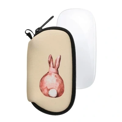 Immagine di kwmobile Custodia Mouse Wireless Compatibile con Apple Magic 1/2 Neoprene Astuccio Porta PC Gaming Schiena Lepre