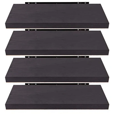 Immagine di EUGAD Set di 4 Mensole da Muro, Noce Scuro, 80cm, in Legno MDF Portaoggetti Librerie Scaffale Parete Stile Rétro Sospese Decorative per Salotto Cucina Corridoio, 0126QJ