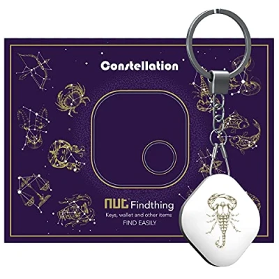Immagine di Nutale 1PCS Localizzatore Trova Oggetti Smarriti e Chiavi con App per regali Costellazione Cani, Bambini, Gatti, Bagagli, Portafogli, Batteria Sostituibile Impermeabile (Scorpione)