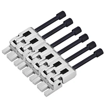 Immagine di Dilwe 6 Pezzi per Chitarra Elettrica Tremolo Bridge Selle, Selle Floyd Rose (argento + nero)