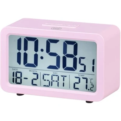 Immagine di Trevi SLD 3P60 Orologio Digitale con Grande Display Retroilluminato e Termometro, Sveglia Programmabile, Funzione Snooze Timer, Rosa