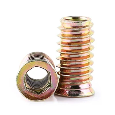 Immagine di 20pcs Inserisci il Dado Bussole per Legno M8, a Vite in Acciaio al Carbonio Dadi con Inserto Filettato Esagono Incassato, Inserti Filettati Mobili (m8*25mm)