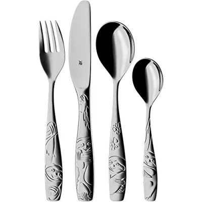 Immagine di WMF Faultier Set di 4 posate per bambini in acciaio inox, a partire dai 3 anni, Cromargan lucido, lavabile lavastoviglie
