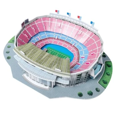 Immagine di Habarri Mini Camp NOU Stadium Puzzle 3D stadio Piccolo di calcio per bambini e adulti modellismo 27 elementi