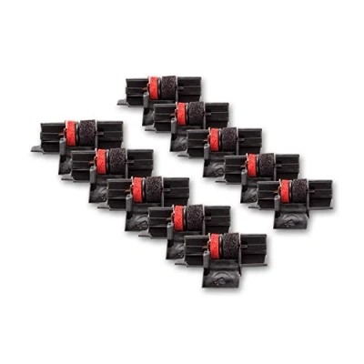Immagine di vhbw 10x nastro inchiostrato compatibile con Olympia CPD 3212F, 3212S, 41 calcolatrice registratore di cassa Rullo inchiostratore nero rosso