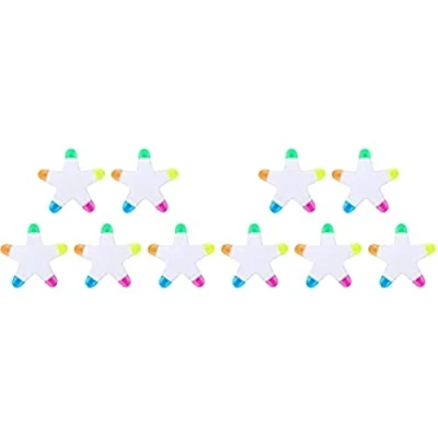 Immagine di RAUKS 10 pz Penna Evidenziatore a Forma di Stella 5 In 1 Multicolore, Novità Plastica Cancelleria Ufficio, Studenti Scrivere Forniture