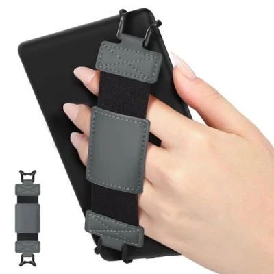 Immagine di MoKo Cinturino Universale per 6&quot; 8&quot; e Reader Tablet, Morbido da Mano Supporto Leggero con Fascetta Elastica Impugnatura Tablet ad Alta Elasticità, Grigio Siderale