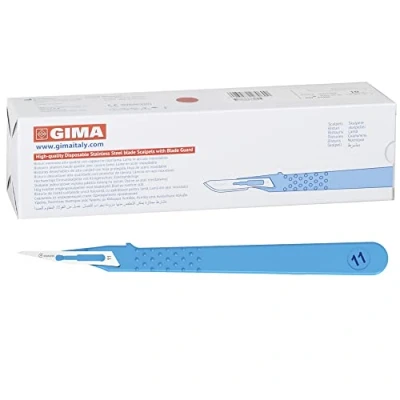 Immagine di GIMA Bisturi in acciaio inossidabile, Manico ABS, Sterili e Monouso, Standard, Misura n. 10, 10 Singolarmente Confezionati