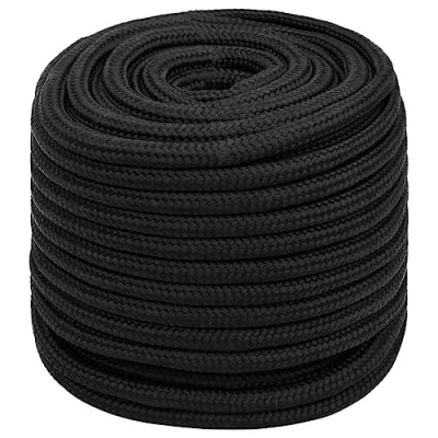Immagine di vidaXL Corda per Barca Completamente Nera 16 mm 50 m in Polipropilene