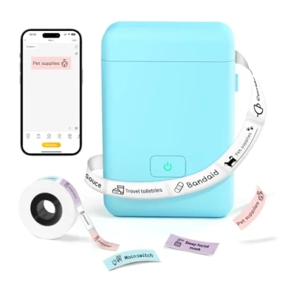 Immagine di Stampante per etichette Bluetooth Label Maker Machine con nastro, HP2 Portable Printer Wireless, Stampanti uso domestico, Thermal for Organing Storage Barcode Office Home,