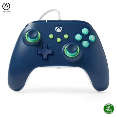 Immagine di PowerA controller cablato Xbox Series XS Blu Marinaio, gamepad, per videogiochi cablato, di gioco, funziona con One