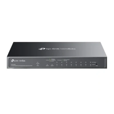 Immagine di TP Link Switch Gigabit Easy Managed Omada a 10 porte con PoE+ 8 porte, budget di alimentazione 123 W, custodia in metallo, ripristino automatico, isolamento delle VLAN, snooping IGMP,