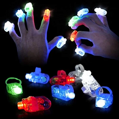 Immagine di THE TWIDDLERS 100 Luci da Dito LED Elastico, Fino a 8 Ore di Durata Batteria, Sacchetti per Feste Compleanno Bambini, Carnevale, Halloween, Natale,