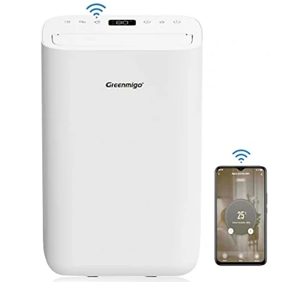 Immagine di Greenmigo Deumidificatore Ionizzatore Portatile 13L/24h Pro WiFi Controllo con APP,Gas R290,Prefiltro Antibatterico,145W,Otturatore Antipolvere Automatico,Silenzioso,Timer 24h,Spegnimento Automatico