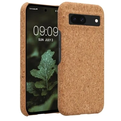 Immagine di kwmobile Custodia Rivestimento Sughero Compatibile con Google Pixel 8a Cover Copertura Case Smartphone marrone chiaro