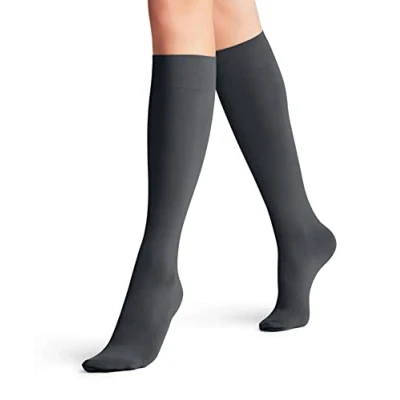 Immagine di FALKE Seidenglatt 40 DEN W KH semicoprenti tinta unita 1 paio, Calzini lunghi Donna, Grigio (Graphite 3146), 39 42