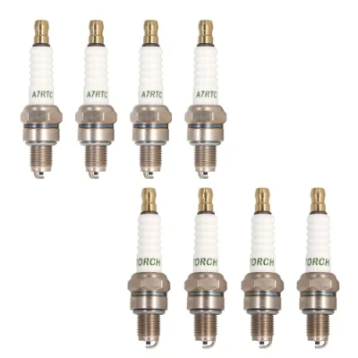 Immagine di TORCH 8pcs A7RTC Candela di Accensione Sostituire per NGK 4549/CR7HSA 4629/C7HSA, stk 4008/U22FSR U 5383/IUF22, Cham pion 889/808/Z6/Z9Y, GY6 Motor ATV Quad Scooter Go Kart, OEM