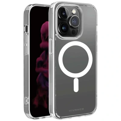 Immagine di Vivanco Mag Steady Backcover per cellulare Apple iPhone 14 Pro Trasparente Carica induttiva, Anti urti