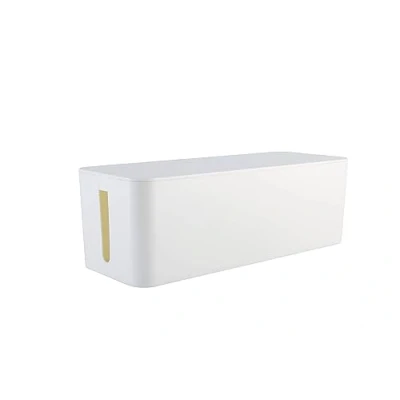 Immagine di RICOO Nascondi cavi scatola Z4001 W Organizza cavi, per gestione con 2 aperture laterali, ideale scrivania, 40,6x15,6x13,4 cm, Bianco